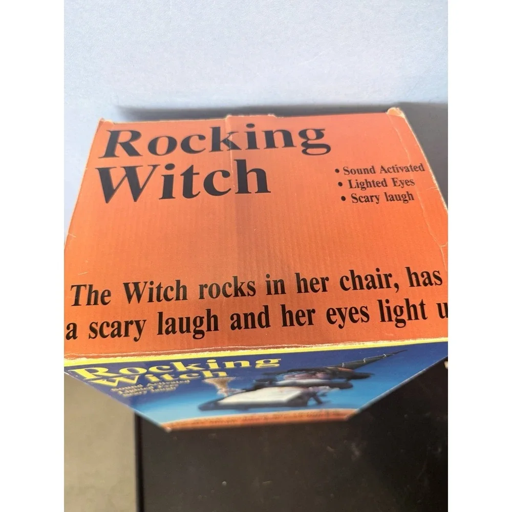 Vintage 1991 Gemmy Halloween Rocking Witch Sound Activated Scary Laugh Voice
